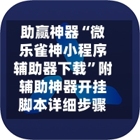 助赢神器“微乐雀神小程序辅助器下载”附辅助神器开挂脚本详细步骤-第3张图片