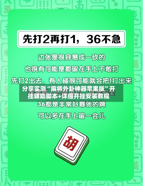 分享实测“麻将外卦神器苹果版”开挂辅助脚本+详细开挂安装教程-第2张图片