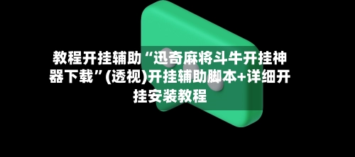 教程开挂辅助“迅奇麻将斗牛开挂神器下载”(透视)开挂辅助脚本+详细开挂安装教程-第2张图片