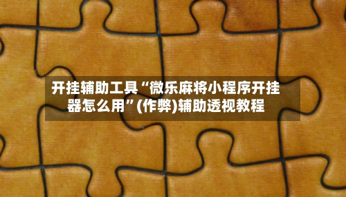 开挂辅助工具“微乐麻将小程序开挂器怎么用	”(作弊)辅助透视教程-第2张图片