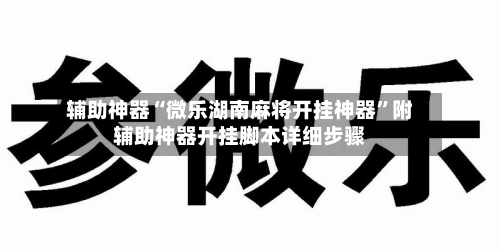 辅助神器“微乐湖南麻将开挂神器”附辅助神器开挂脚本详细步骤-第2张图片