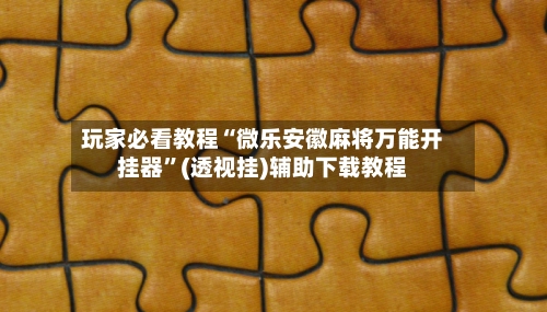 玩家必看教程“微乐安徽麻将万能开挂器	”(透视挂)辅助下载教程-第2张图片