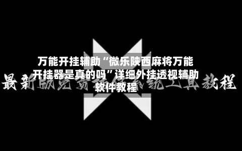 万能开挂辅助“微乐陕西麻将万能开挂器是真的吗	”详细外挂透视辅助软件教程-第2张图片