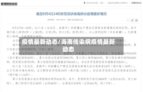 疫情最新动态/海南传染病疫情最新动态