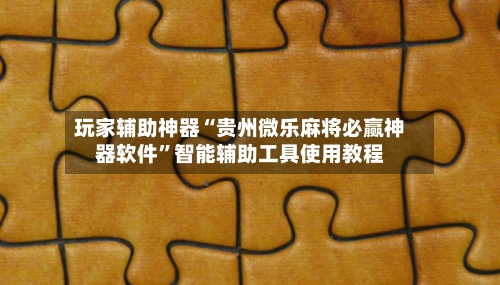 玩家辅助神器“贵州微乐麻将必赢神器软件”智能辅助工具使用教程