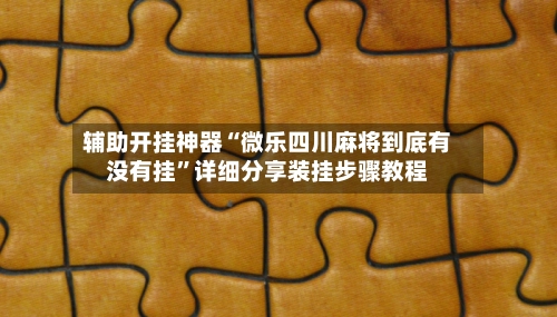 辅助开挂神器“微乐四川麻将到底有没有挂	”详细分享装挂步骤教程-第2张图片