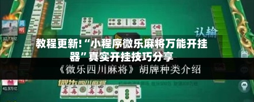 教程更新!“小程序微乐麻将万能开挂器	”真实开挂技巧分享-第3张图片