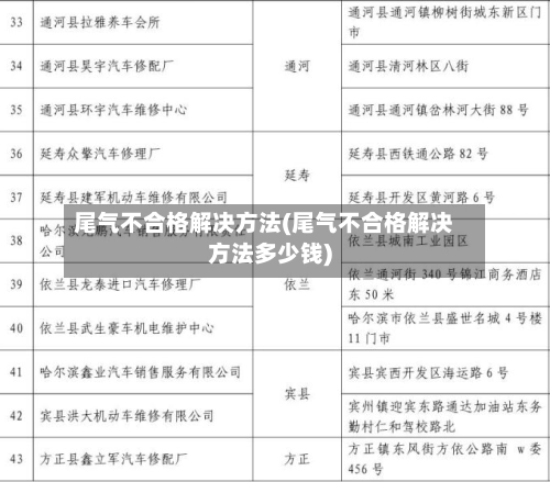 尾气不合格解决方法(尾气不合格解决方法多少钱)