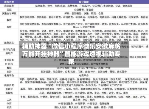 辅助神器“微信小程序微乐安徽麻将万能开挂神器”智能游戏透视辅助专家-第3张图片
