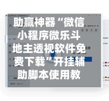 助赢神器“微信小程序微乐斗地主透视软件免费下载”开挂辅助脚本使用教程-第3张图片