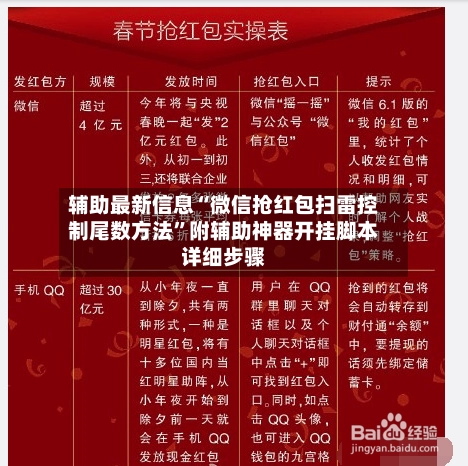 辅助最新信息“微信抢红包扫雷控制尾数方法	”附辅助神器开挂脚本详细步骤-第2张图片