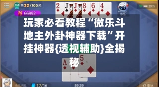 玩家必看教程“微乐斗地主外卦神器下载	”开挂神器{透视辅助}全揭秘-第2张图片