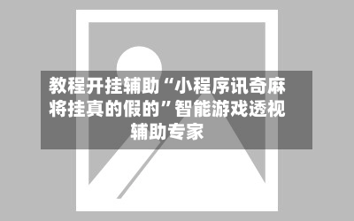 教程开挂辅助“小程序讯奇麻将挂真的假的”智能游戏透视辅助专家-第3张图片