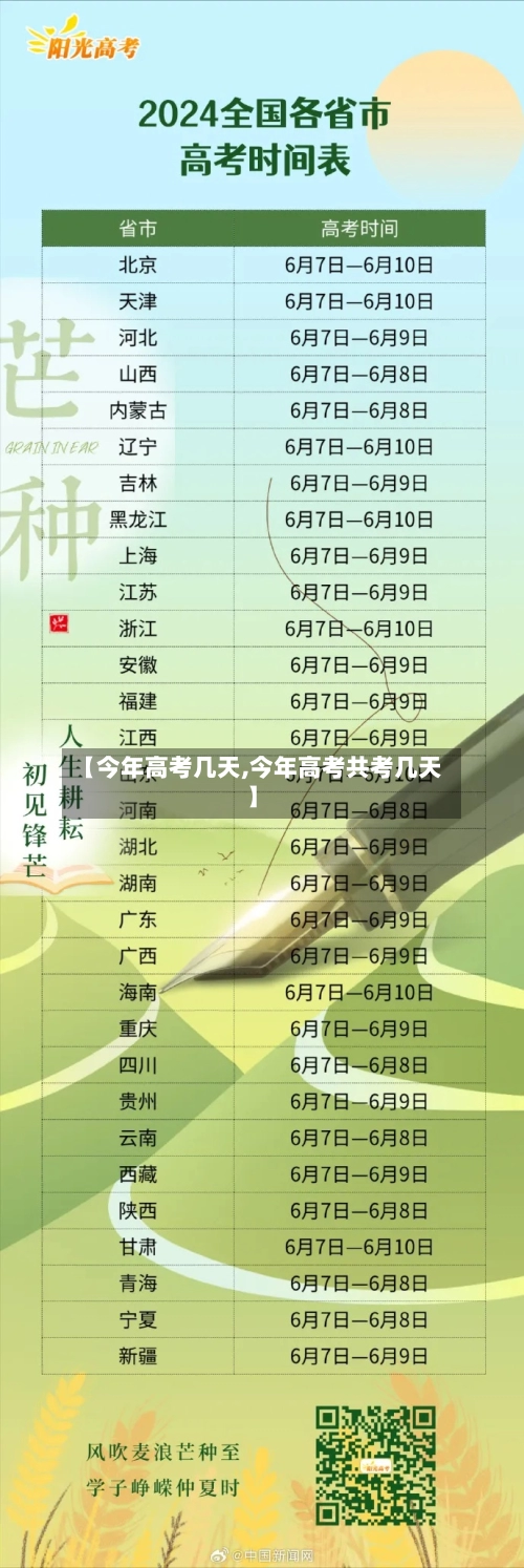 【今年高考几天,今年高考共考几天】