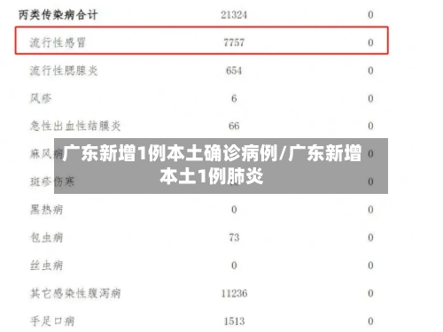 广东新增1例本土确诊病例/广东新增本土1例肺炎