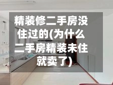 精装修二手房没住过的(为什么二手房精装未住就卖了)