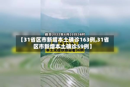 【31省区市新增本土确诊163例,31省区市新增本土确诊59例】