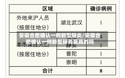 安徽合肥确认一例新型肺炎/安徽合肥确认一例新型肺炎是真的吗-第3张图片