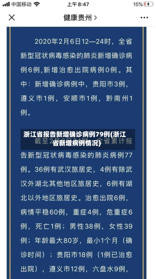 浙江省报告新增确诊病例79例(浙江省新增病例情况)