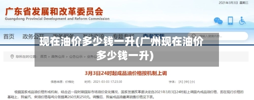 现在油价多少钱一升(广州现在油价多少钱一升)