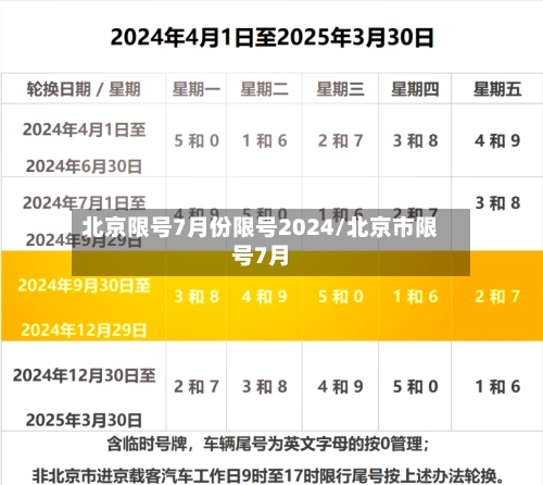 北京限号7月份限号2024/北京市限号7月