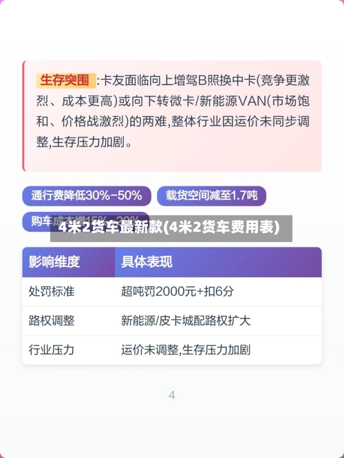 4米2货车最新款(4米2货车费用表)-第2张图片